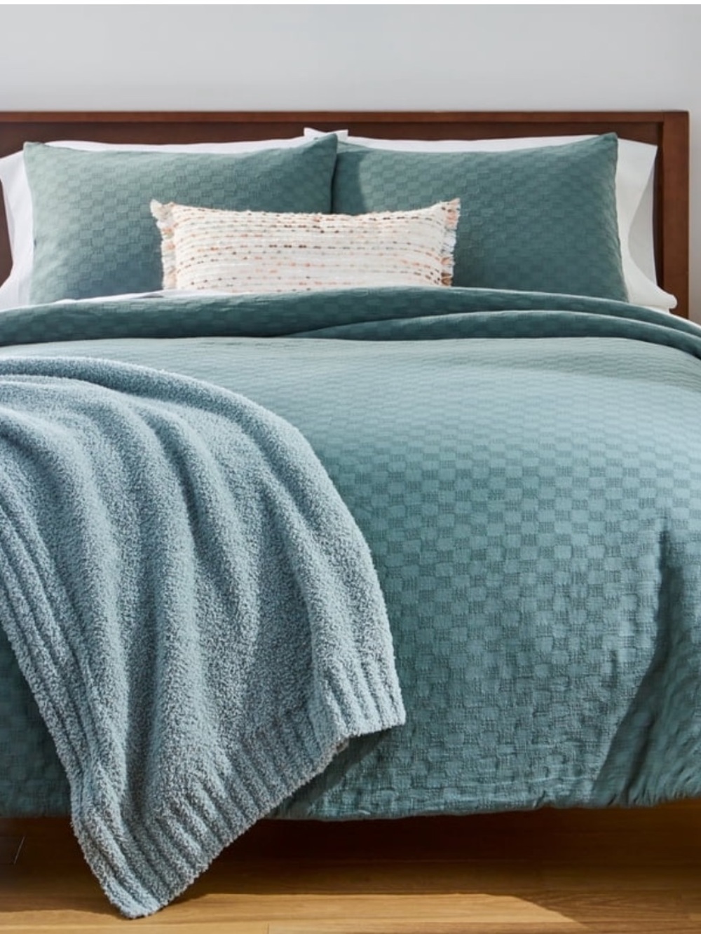 Better Homes And Gardens Teal-Blue Textured Comforter Set with Throw